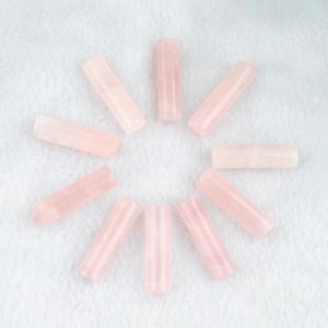 Pendant Necklaces 35x10mm Natural Rose Quartz Stone Pendants Cylindrical Shape Pillar Point Chakra DIY Jewelry Making 5Pcs 10Pcs TU3488