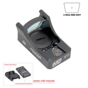 Tactical M2 Red Dot Sight 3 Moa Pistol Compact Reflex Sight Open-Emitter Topless Optics Holographic Riflescope med Picatinny Mount Universal Mount