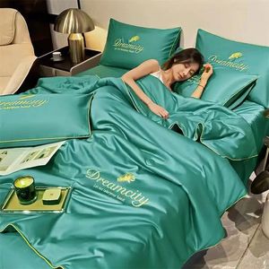 Bedding sets Highend Embroidery Summer Cooling Blanket Cool Down Breathable Ice Rayon Queen Quilt Silky Refreshing Comforter Sets 231202