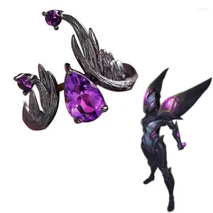 Cluster Rings League Of Legendes Daughter The Void Kaisa Opening For Men Women Darkness ADC Gothic Adjustable Ring Fans Cos Jewelry