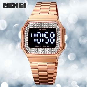 Kvinnors klockor Fashion Women's Watches Luxury LED Light Digital Watch rostfritt stål damklänning armbandsur kalenderklocka skmei armband 231201