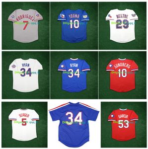 Nolan Ryan Adolis Garcia Ivan Rodriguez 2011 2010 World Series Throwback Baseball Jersey Adrian Beltre Corey Seager Jim Sundberg Michael Young Hamilton Größe S-4XL