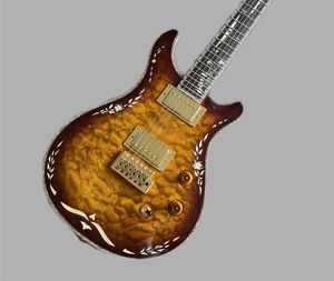 Loja personalizada prs guitarra elétrica com escala de ébano, hardware dourado, alta qualidade, 6 pinos