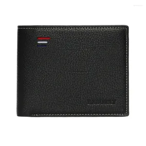 Wallets Men's Wallet High Quality PU Leather Male Casual Short Thin Coin Purse Card Holder Po Money Clip Leisure