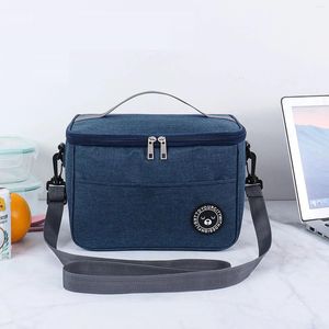 Dinnerware Portable Lunch Bag Thermal Box Durable Waterproof Office Cooler Lunchbox With Shoulder Strap Organizer Insulated Case