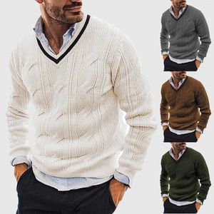 Erkek Sweaters Erkek Kış Örgü Sweater Büyük Boyutlu Erkek Sıcak Külot V Boyun Jumperları Vintage Çizgili Örgü Erkek Giyim Ceket