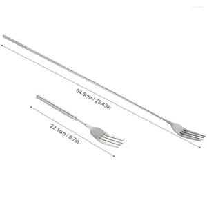 Gaffel gaffel utdragbar bärbar grillredskap rostfritt stål diskmaskin säker grill för utomhus