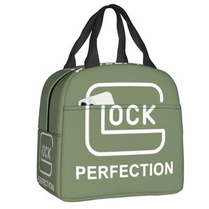 Pacotes de gelo Sacos isotérmicos personalizados Tactical Glock Shooting Sports Lunch Bag Warm Cooler Caixa isolada para mulheres Trabalho Escola Comida Picnic Tote 231201