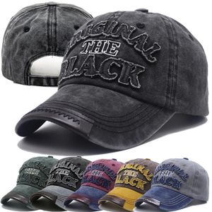 Top Caps Unisex Vintage Beyzbol Kapağı Pamuk Şapkalar Erkekler İçin Kadınlar Günlük 3D Siyah Mektup Nakış Dış Hava Spor Damlası 231201