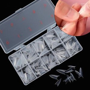 Unhas falsas 500 pc/caixa meia capa stiletto falso acrílico claro curto francês artificial imprensa em dicas de unhas diy manicure salão ferramentas