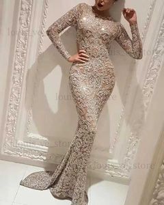 Urban Sexy Dresses 2021 Women Long Sleeve Gown Mermaid Tail Sequin Evening Dress Sexig Maxi Golvlängd Mantel Sparkling Elegant Lady Evening Dress T231202