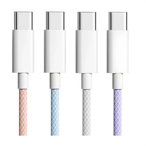 Macaron Data Cable Dual Type-C Fast Charging flätad datakabel C till C 60W 100 cm laddningskabel laddningsdata för iPhone 15 Samsung Xiaomi Huawei