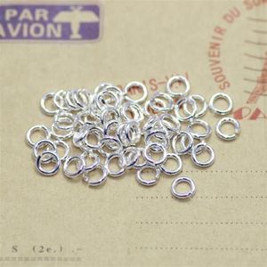 Stark DIY -smycken Hitta komponenter Öppna hoppringar Metall Material Tjockt silver mässing Material 5 6mm Ring Split Ring Jump Ring 5297E