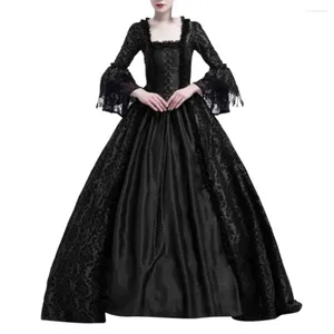 Abiti casual Lunghezza pavimento Festa per le donne Principessa Cosplay Pizzo Costume medievale retrò Manica svasata Abiti gotici da donna