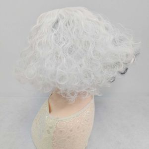 Wydobywanie peruki Cosplay Enggear Black and White Witch Kuira Wig Girl Krótkie kręcone włosy nakrycia głowy