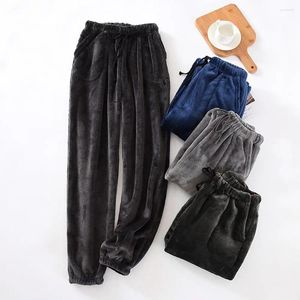 Indumenti da notte da uomo Pantaloni da pigiama morbidi da uomo dritti Mantieni caldi vestiti casual per dormire Pantaloni invernali