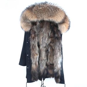 Giacche da uomo 100 Vera Pelliccia Parka Giacca invernale da uomo Cappotti con cappuccio di procione Cappotto da uomo con fodera per cani natura 231201