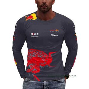 Men's T-shirts 2023/2024 New F1 Formula One Racing Team Competition Outdoor Extreme Sports Extra Large Long Sleeve Red Animal Bull Tees Oggd