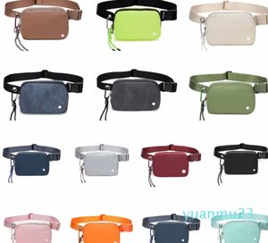 LL Outdoor Bags Women Men Waist Bag Gym Elastic Adjustable Strap Zipper Fann