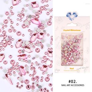Nail Art Decorations 1Bag Multi Shapes 3D Glass Crystal Rhinestones With Flatback Round Bead Charm Gem Stone For Manicure Craft Decoration
