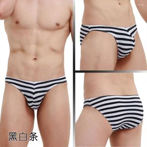 Cuecas estilo japonês e coreano briefs homens cintura baixa roupa interior sexy moda listrado gay deslizamentos lingerie cueca
