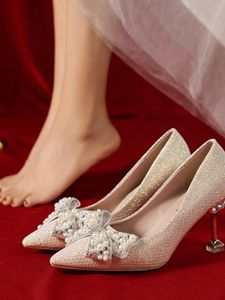 Модельные туфли Африканская женская обувь Высокие каблуки с острым носком Темно-синие туфли-лодочки на шнуровке Сексуальные сандалии Универсальные без шнуровки 2023 Бордовые ретро-шипы Oran