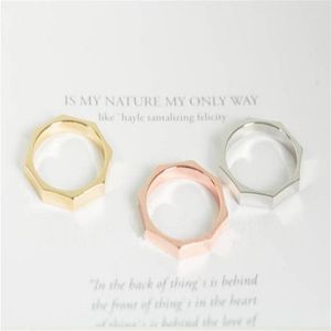 Fashion ht Alloy Octagon Ring New stackable rings Silver plated rings Personality nut rings for women232x