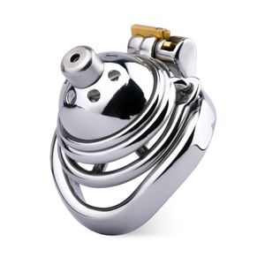 Urinkateter Anti-Disconnection Ring Lid Chastity Lock Man Rostfritt stål CB Lock Kort penis Fallic Lock Chastity Cage för män Kyskhetsenheter