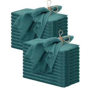 Guardanapo de mesa 24pcs 32x32cm atacado de Natal Green Green Galze algodão guardana