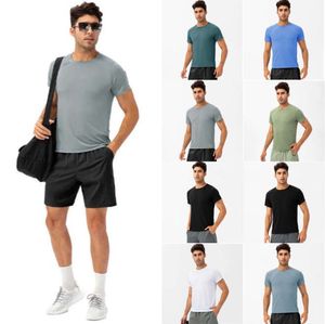 Yoga outfit Lu Running Shirts Compression Sports Tights Fitness Gym Soccer Man Jersey Sportswear Quick Dry Sport T- Top LL Mans Hot Clothes RFGT