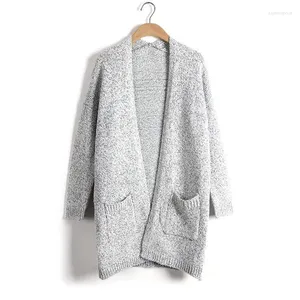 Women's Trench Coats 2024 Autumn Winter Fashion Women Long Sleeve Loose Knitting Cardigan Sweater Knitted Female S-5XL