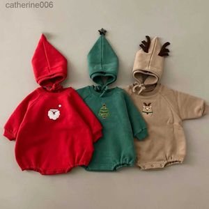 Giyim Setleri Bebek Onesies Noel Günü Bebek Giysileri Hoodies Şapka ile Yenidoğan Kıyafet Örnek Sevimli Tasarım 5 Günlük Nakliye Bebek Elbitlikleri231202