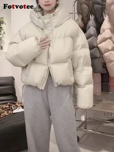 Women's Down Parkas Fotvotee Duck Jacket Women Coat with A Hood Thicken Warm Winter Puffer Korean Fashion Elegant Oversized Lady Clothes 231201