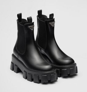 Kış markası kadın monolit ayak bileği botları siyah reNyon fırça deri patik platformu taban ayak bileği yüksek bayan motosiklet botları toptan indirim yürüyüş eu35-40