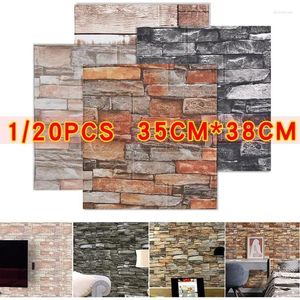 Wallpapers 20pcs 3D Wallpaper Brick Pattern Wall Stickers For Living Room Bedroom TV Decor Self Adhesive Papel Pintado De Pared