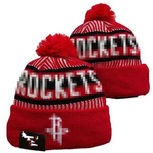 2023 Houston''Rockets''Beanie Baseball Squadra nordamericana Toppa laterale Inverno Lana Sport Cappello lavorato a maglia Skull Caps Berretti a0