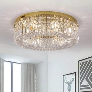 Luzes de teto nórdico luxo lustres cristal ouro cromo led lampara techo para sala estar quarto el hall decoração interior