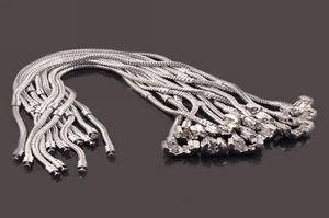 925 argento 10 pzlotto catena del serpente chiusura di sicurezza braccialetto fine europeo adatto braccialetti con ciondoli fai da te braccialetti gioielli per le donne regalo degli uomini9663481