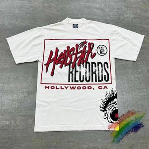 Polos Polos White Hellstar Records T Shirt Men Men Women Wysokiej jakości swobodny top koszulka 231202