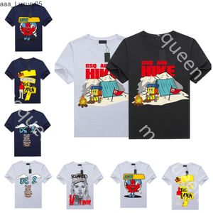 dsquare d2 dsq men designer tシャツメープルリーフポートレートレター航空機プリントティーレディースTシャツ夏のトレンドラウンドネックショートスリーブカジュアルトップハイストリートシャツDJS2