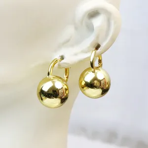 Dangle Earrings 10 Pairs Smooth Metallic Ball Shape Drop Gold Plated Fashion Jewelry Women Gift 30860