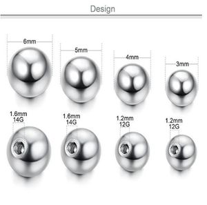 Einfache Kugelschraube Ohrstecker Lippenstange Augenbraue Zunge Bauchnabelring Perlenkugel Zubehör 2mm 25mm 3mm Hufeisen Edelstahl5248243