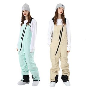 Calças de esqui bib mulheres homens macacões inverno ao ar livre quente à prova de vento à prova dwindproof água snowboard feminino masculino babadores calças 231202