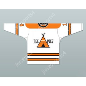 Özel beyaz oha st. Catharines Teepees 14 Away Hokey Forması Yeni Top Dikişli S-M-L-XL-XXL-3XL-4XL-5XL-6XL