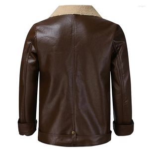 Racing Jackets Winter Jacket Men Imitation Leather Biker Motorcycle Zipper Long Sleeve Coat Top Streetwear