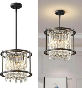 Lustres luminária semi embutida teto lndustrial fazenda lustre preto metal pingente de cristal