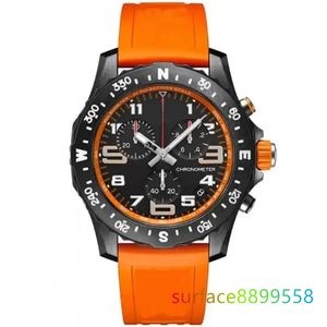 U1 Top AAA Bretiling Homens de Luxo Relógio Japão Super Quartz Endurance Pro Chronograph 44mm Avenger Furacão Borracha Laranja 1884 Homens Relógios Safira Relógios de Pulso