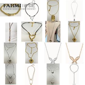 Fahmi Personalized simple buckle open heart-shaped black rope bow butterfly pearl quadrilateral long necklace short necklace Good Craftsmanship, TOP Quality