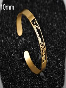 Anpassat rostfritt stålnamn Armband Guldpläterat personligt namn Bangle Woman Jewelry5088059