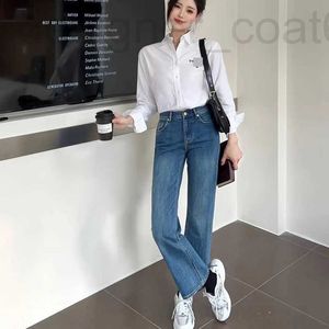 Women's Jeans designer 23 Early Autumn South Oil Colored Diamond Letter White Shirt and have a strong width are very soft 9TC8